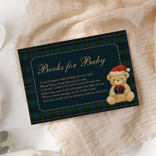 Teddy Bear Christmas Baby Shower Books for Baby Enclosure Card