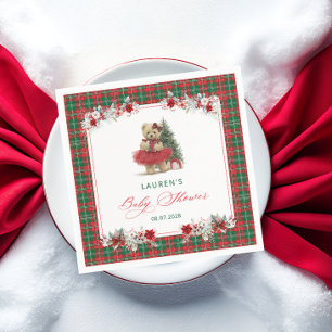 Teddy Bear Christmas Baby Shower Napkin