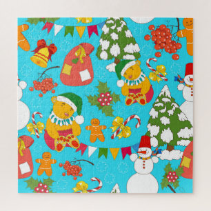 Teddy Bear Christmas: Kid-Friendly Pattern. Jigsaw Puzzle