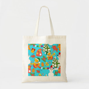 Teddy Bear Christmas: Kid-Friendly Pattern. Tote Bag