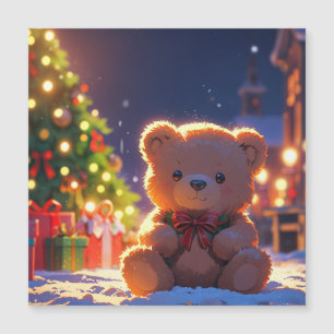 Teddy Bear Christmas Magic in Snowy Village
