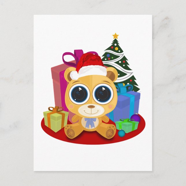 Teddy Bear - Christmas Postcard (Front)