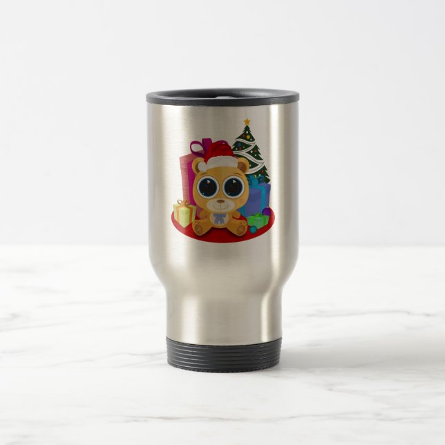 Teddy Bear  - Christmas Travel Mug (Center)