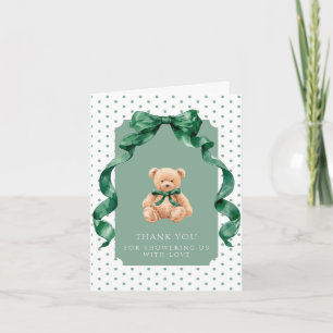 Teddy Bear Classic Boy Baby Shower Thank You Card