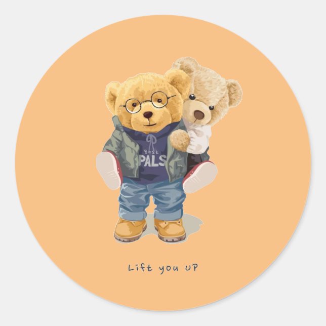 Teddy bear  classic round sticker (Front)