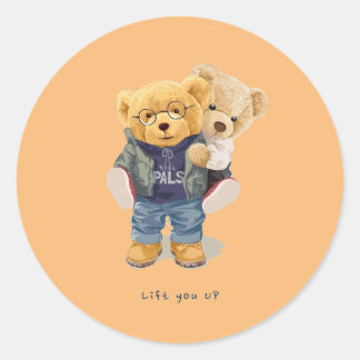 Teddy bear classic round sticker