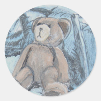 Teddy bear classic round sticker