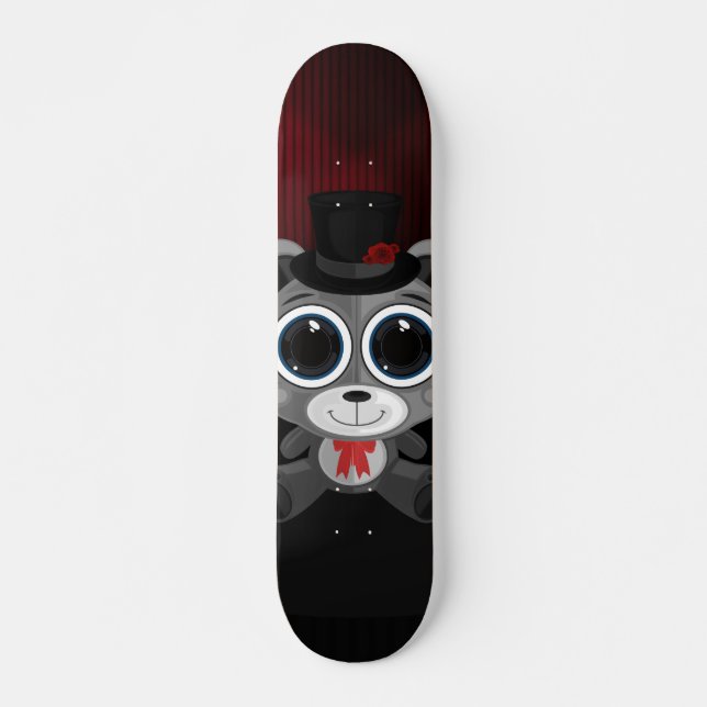 Teddy Bear - Classy Grey Skateboard (Front)