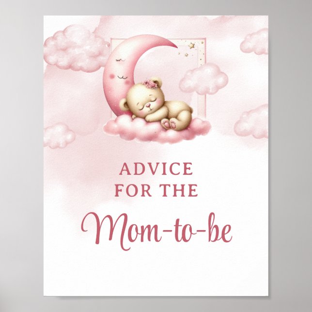 Teddy bear cloud nine Advice for the mum-to-be Poster (Front)