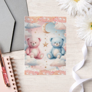 Teddy Bear clouds and moon Seating Chart  Vellum Invitations
