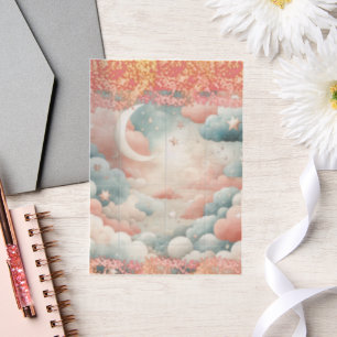Teddy Bear clouds and moon Seating Chart Vellum Invitations