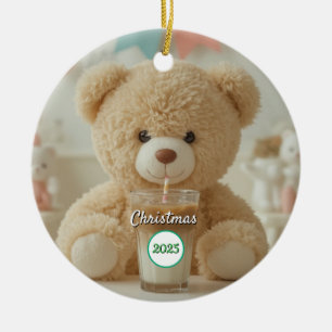 Teddy Bear Coffee 2025 Christmas Ceramic Tree Decoration