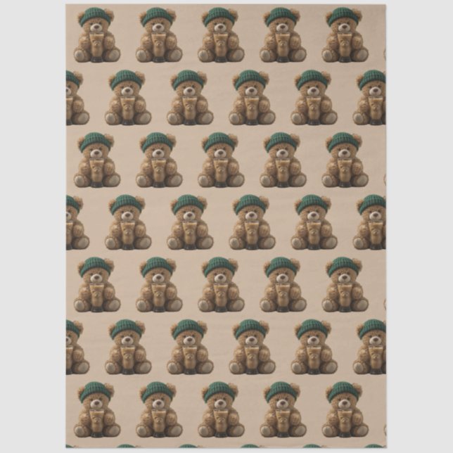 Teddy Bear Cold Brew  Tissue Paper (Front)