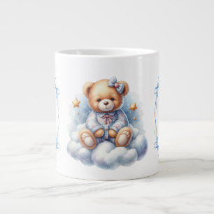 Teddy Bear Colourful Balloon Beary First Birthday  Large Coffee Mug