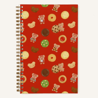 Teddy Bear Cookie Time Red Notebook
