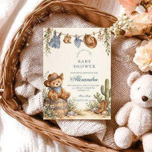 Teddy Bear Cowboy Baby Shower Invitation