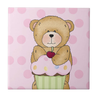 Teddy Bear Cupcake Party Tile