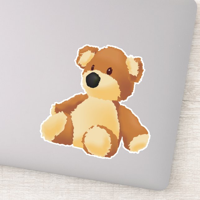 Teddy Bear Custom-Cut Vinyl Sticker (Detail)