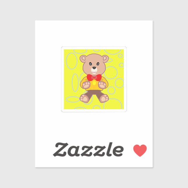 Teddy Bear Custom-Cut Vinyl Sticker (Sheet)