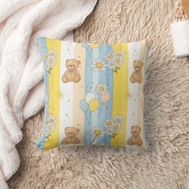 Teddy Bear Daisy Garden Pattern (13) Cushion (Blanket)