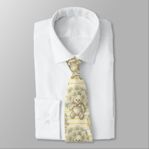 Teddy Bear Daisy Garden Pattern (1) Tie