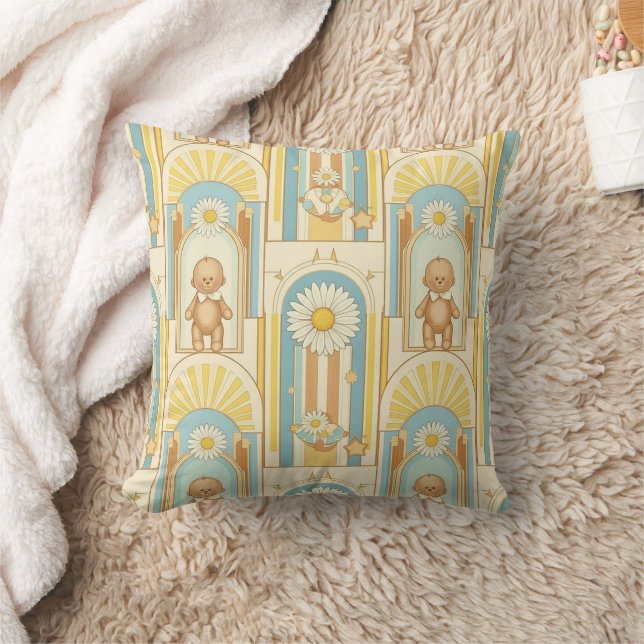 Teddy Bear Daisy Garden Pattern (6) Cushion (Blanket)