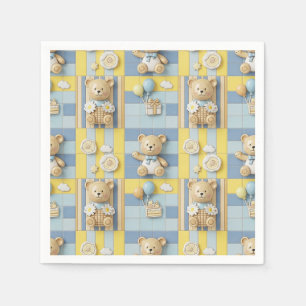 Teddy Bear Daisy Garden Pattern (7) Napkin