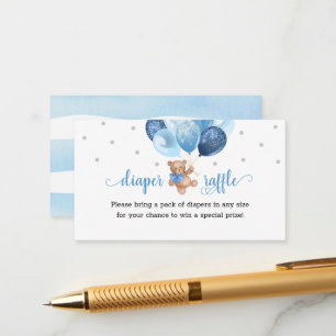 Teddy Bear Diaper Raffle Baby Shower Enclosure Card