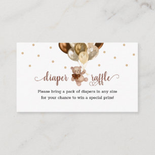 Teddy Bear Diaper Raffle Baby Shower Enclosure Card