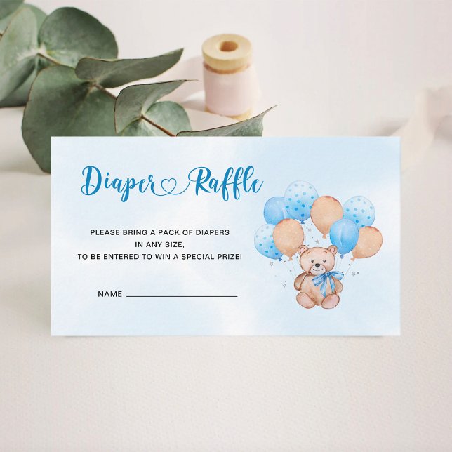 Teddy Bear Diaper Raffle Enclosure Card (Creator Uploaded)