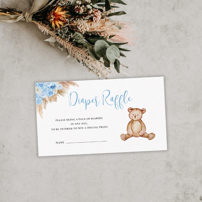 Teddy Bear Diaper Raffle Enclosure Card (Creator Uploaded)
