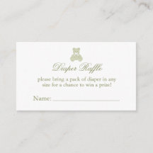 Teddy Bear Diaper Raffle Ticket Baby Shower