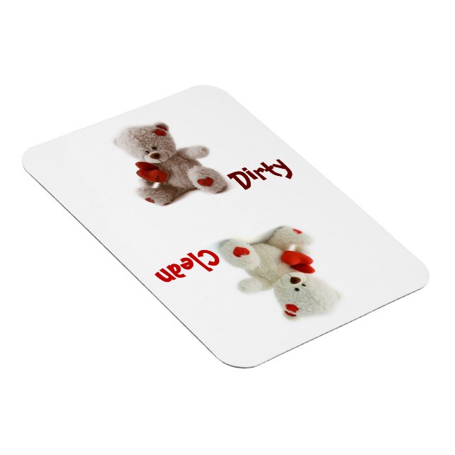Teddy Bear Dirty Clean Flexible Magnet (Right Side)