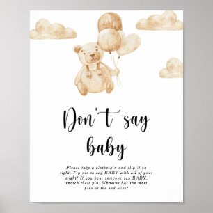 Teddy Bear Don't say baby Poster