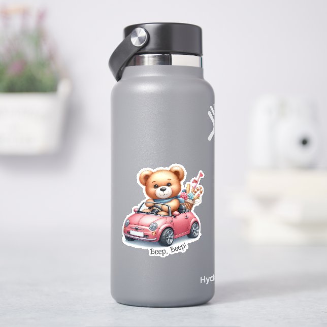 Teddy Bear Driving a Convertible Car (HydroFlask)