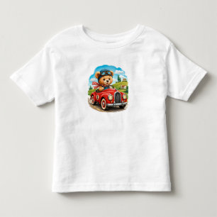Teddy Bear Driving Car On Happy Road Adventure 🧸 Toddler T-Shirt