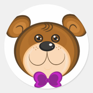 Teddy Bear Face Classic Round Sticker