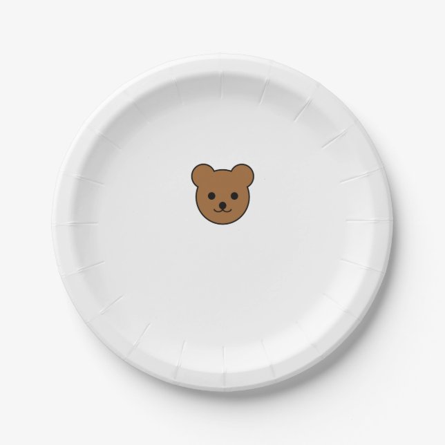 Teddy Bear Face Paper Plate (Front)