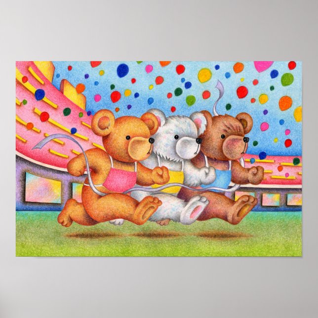 Teddy bear finish line. poster (Front)