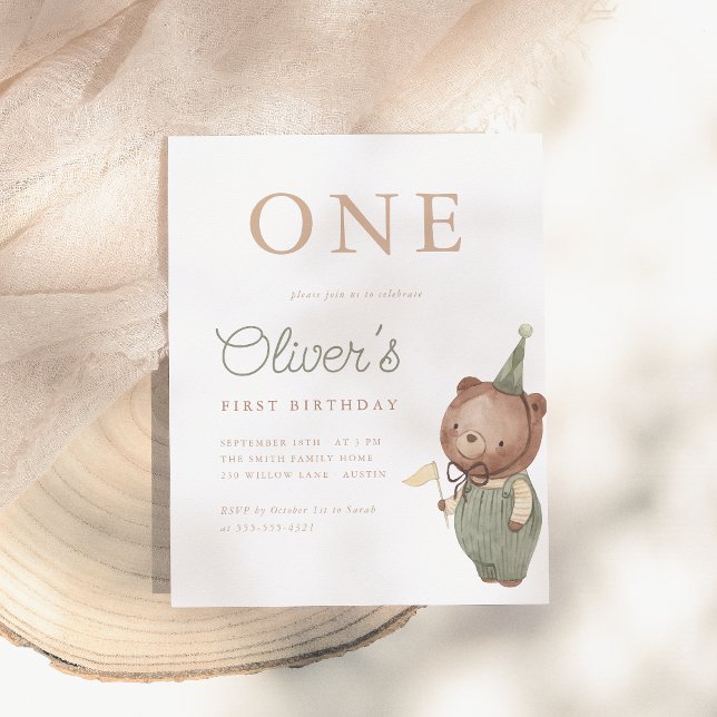 Teddy Bear First Birthday Party Budget Invitation (Creator Uploaded)
