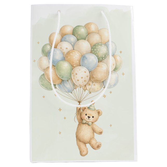 Teddy Bear First Birthday Party Favour Bags (Front)