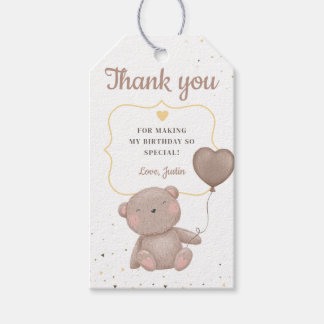 Teddy Bear First Birthday Thank You Tag