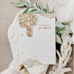 Teddy Bear First Birthday Time Capsule Massage Enclosure Card