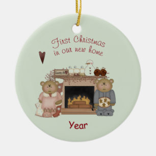 Teddy Bear - First Christmas in Our New Home Ceramic Tree Decoration