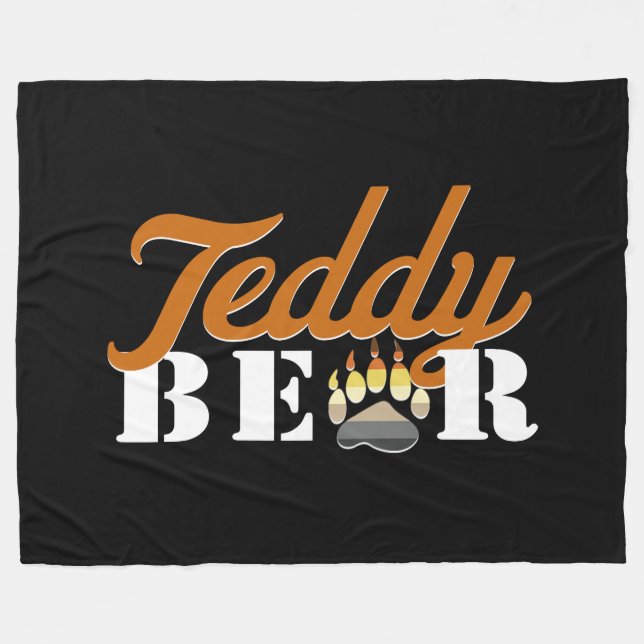 Teddy Bear Fleece Blanket (Front (Horizontal))