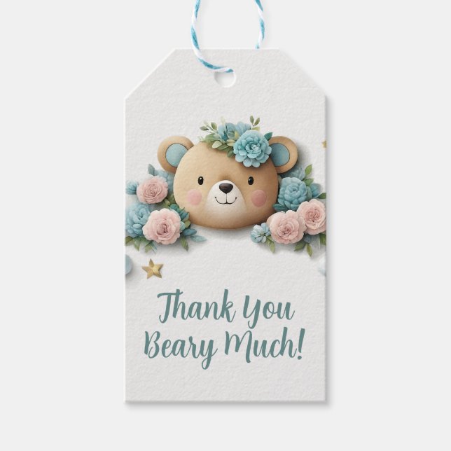Teddy Bear Floral Gift Tags (Front)
