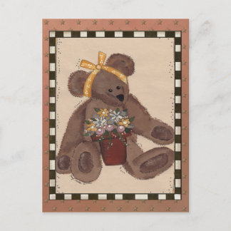 Teddy Bear Flowers Postcard