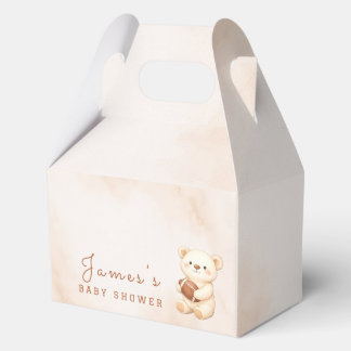 Teddy Bear Football Baby Shower Theme Favour Box