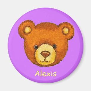 Teddy Bear Fridge Magnet ~ Custom Name