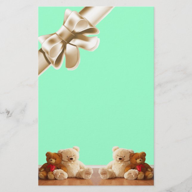 Teddy Bear Friends Set Stationery (Front)